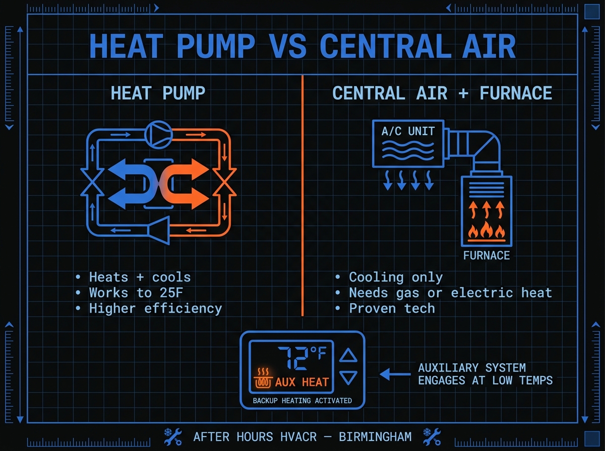 Heat pump vs central air for Alabama homes